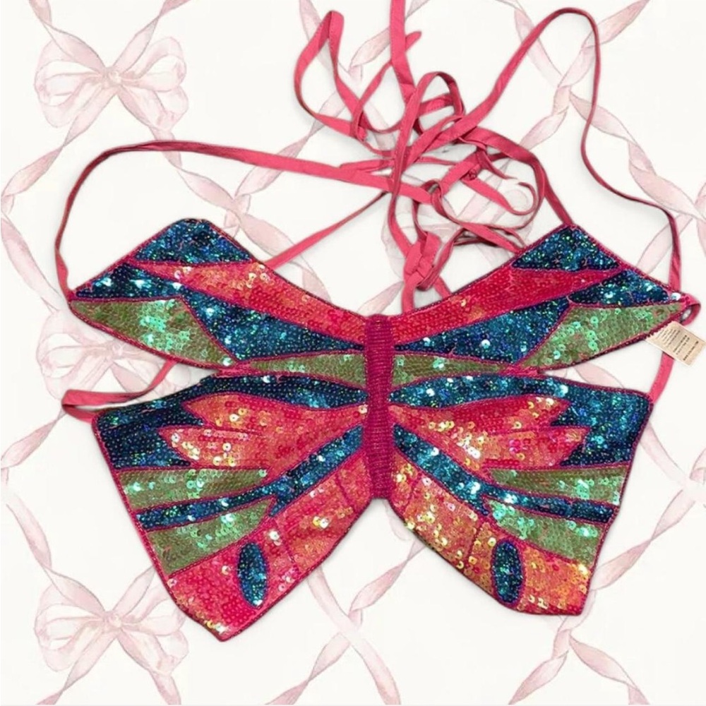 Y2K sequin butterfly rave top